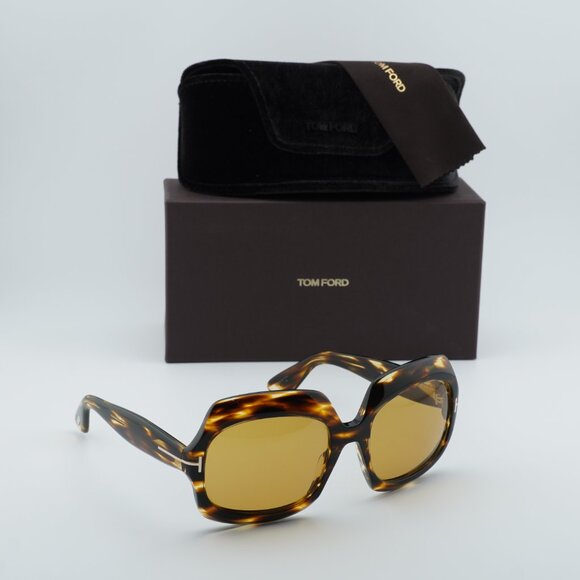 Tom Ford Ren FT1155 52E Square Sunglasses - Havana/Brown main image 8